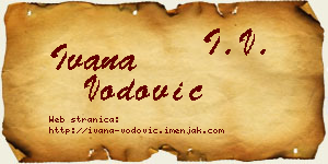 Ivana Vodović vizit kartica